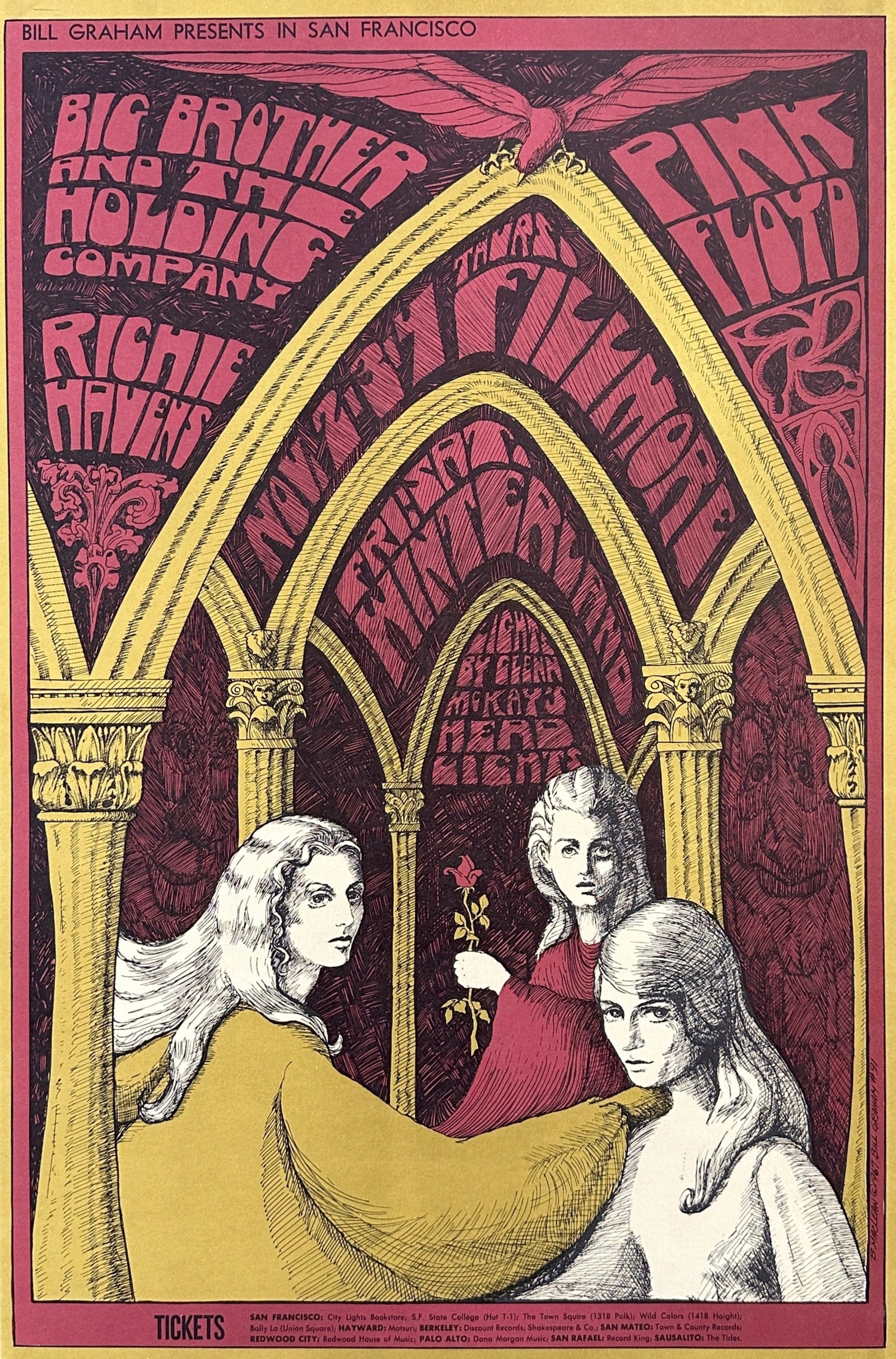 Pink Floyd, Big Brother Holding Co. - BG-91 - Authentic Vintage Poster