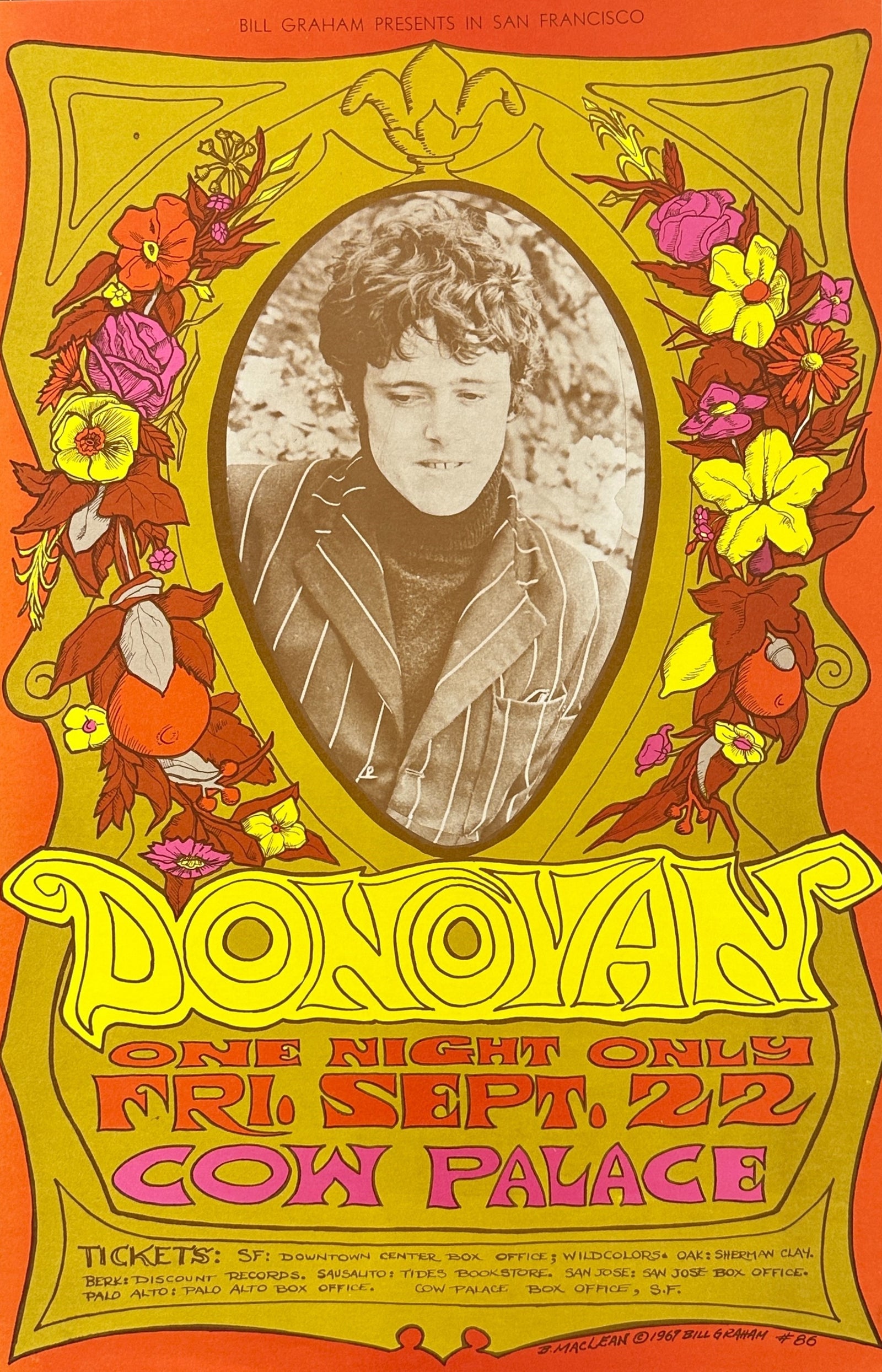 Donovan, Cow Palace- BG-86 - Authentic Vintage Poster