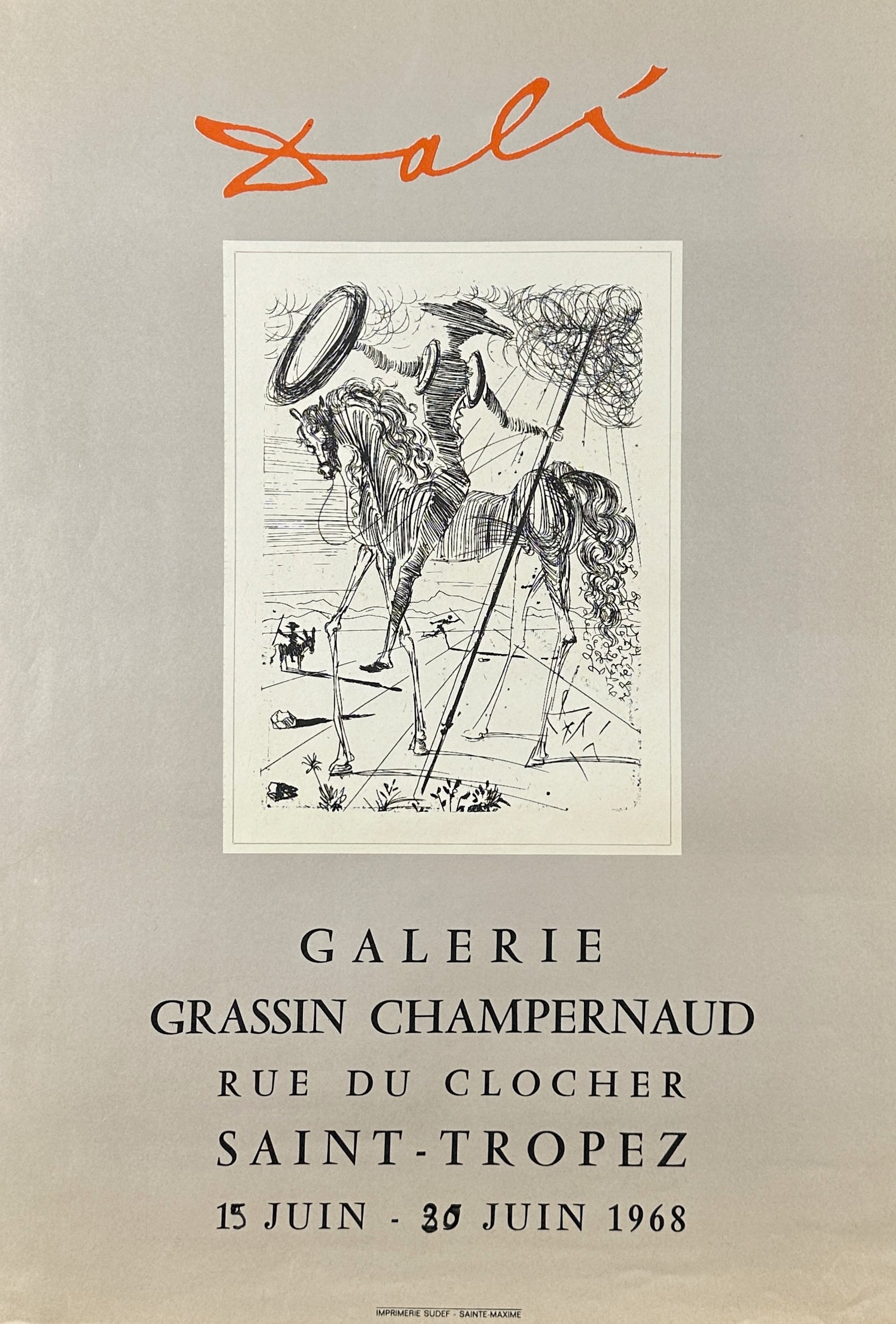 Salvador Dalí Exhibition- Saint Tropez - Authentic Vintage Poster