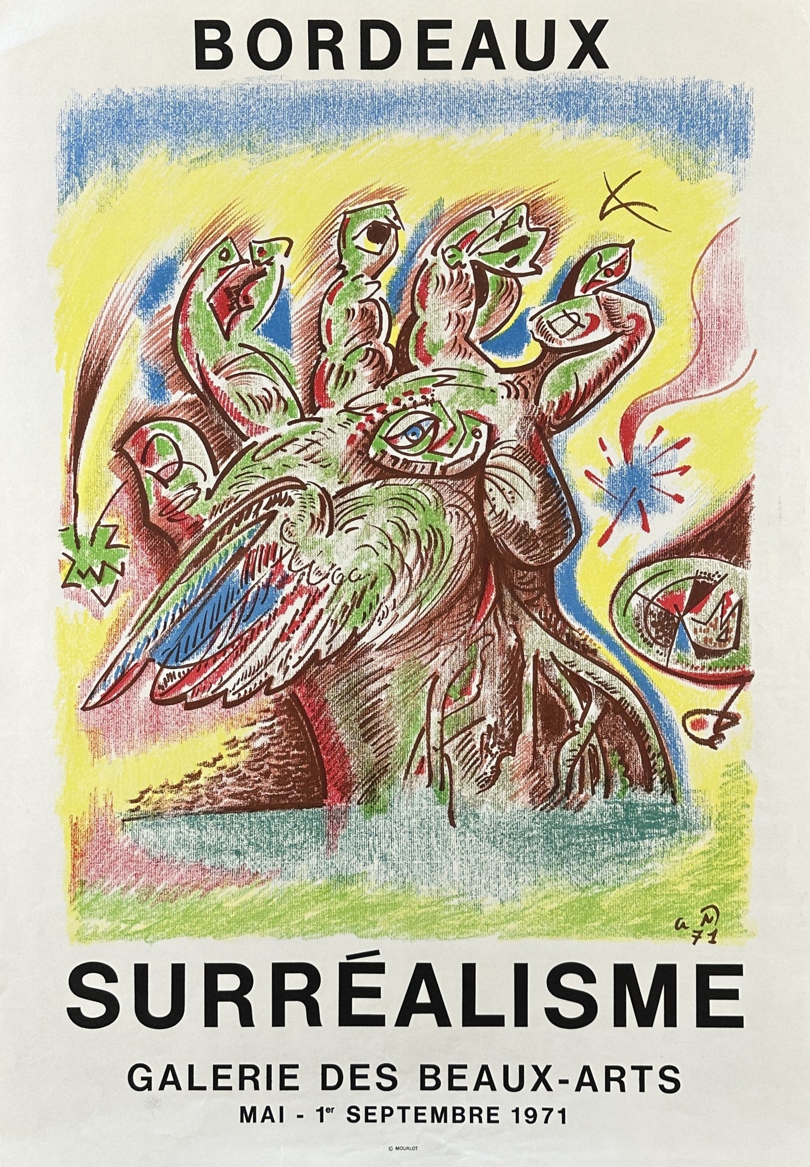 Surréalisme, André Masson- Bordeaux, France - Authentic Vintage Poster