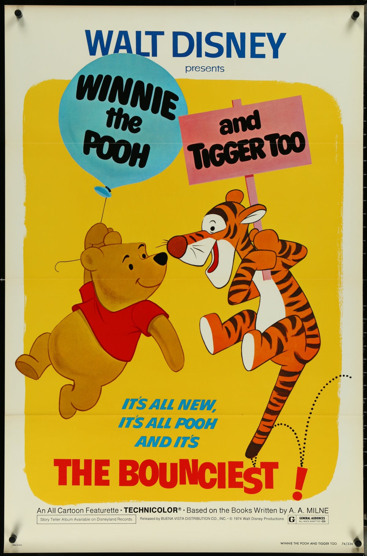 Winnie the Pooh &amp; Tigger Too - Authentic Vintage Poster