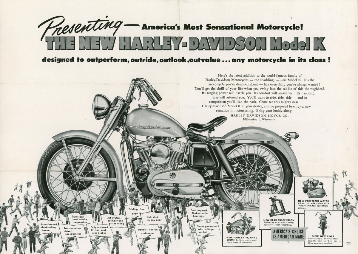 Harley Davidson, K-Model Sportster - Authentic Vintage Poster