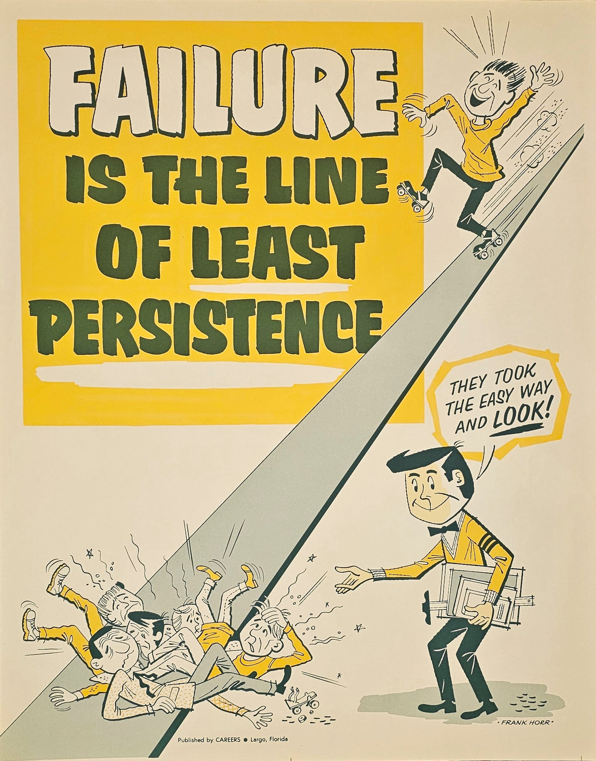 Failure is the Line of Least Persistence- Motivational Poster - Authentic Vintage Poster