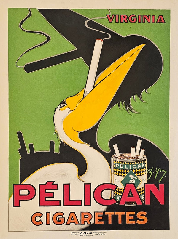 Pelican Cigarettes - Authentic Vintage Poster