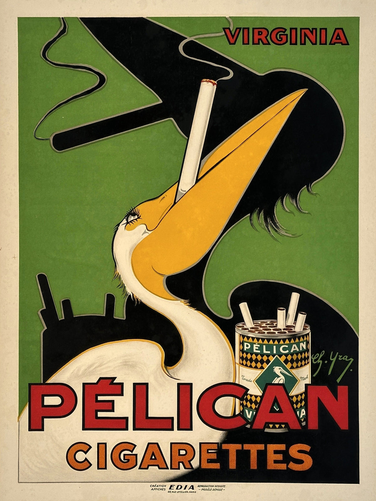 Pelican Cigarettes, In Store - Authentic Vintage Poster