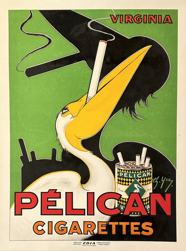 Pelican Cigarettes - Authentic Vintage Poster