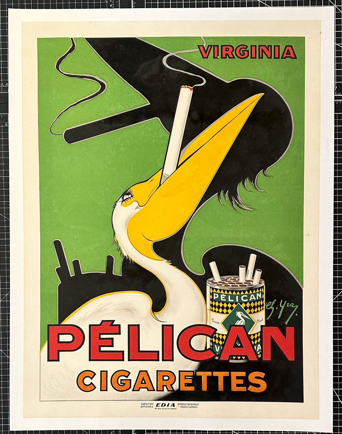 Pelican Cigarettes - Authentic Vintage Poster