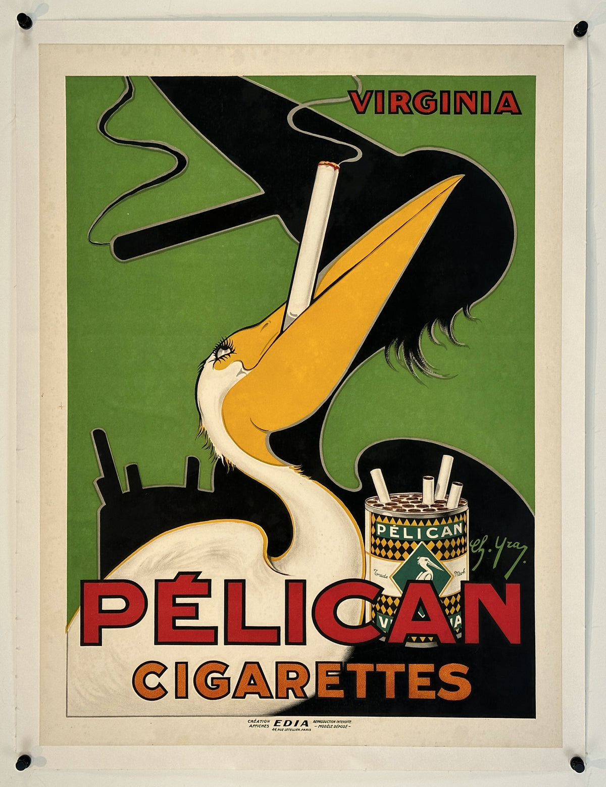 Pelican Cigarettes, In Store - Authentic Vintage Poster