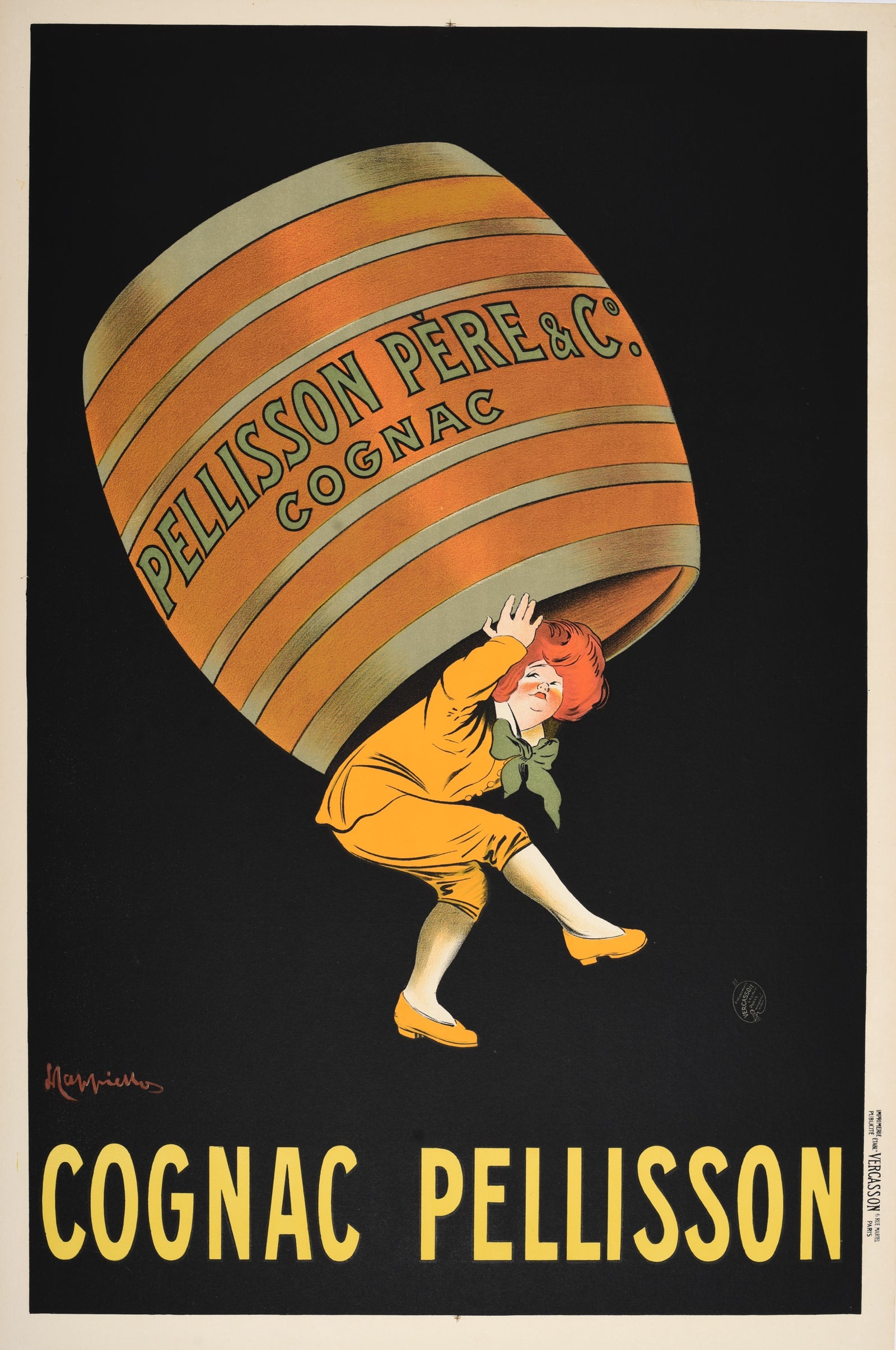 Cognac Pellisson by Cappiello - Authentic Vintage Poster