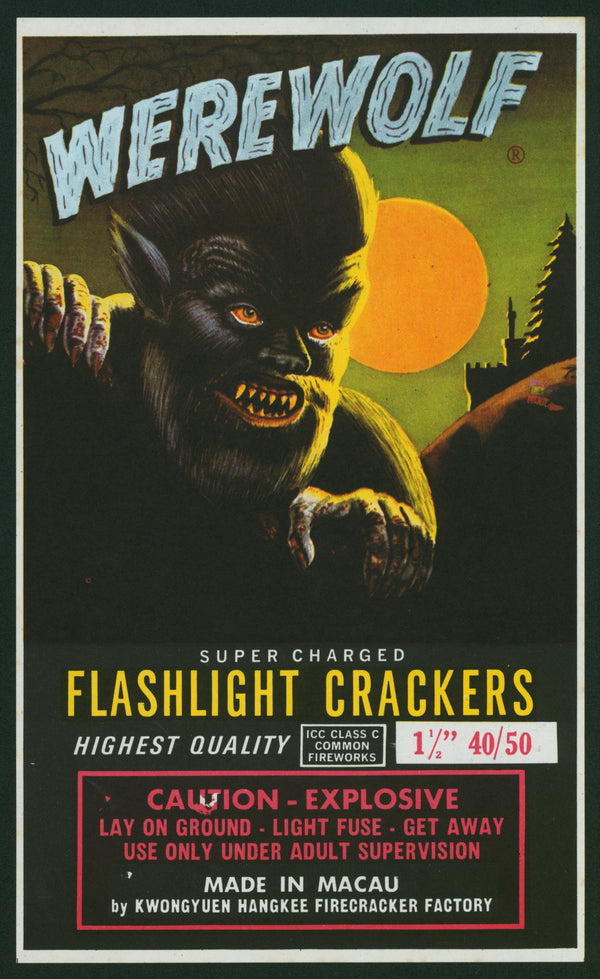 Werewolf, Firecrackers - Authentic Vintage Product Label