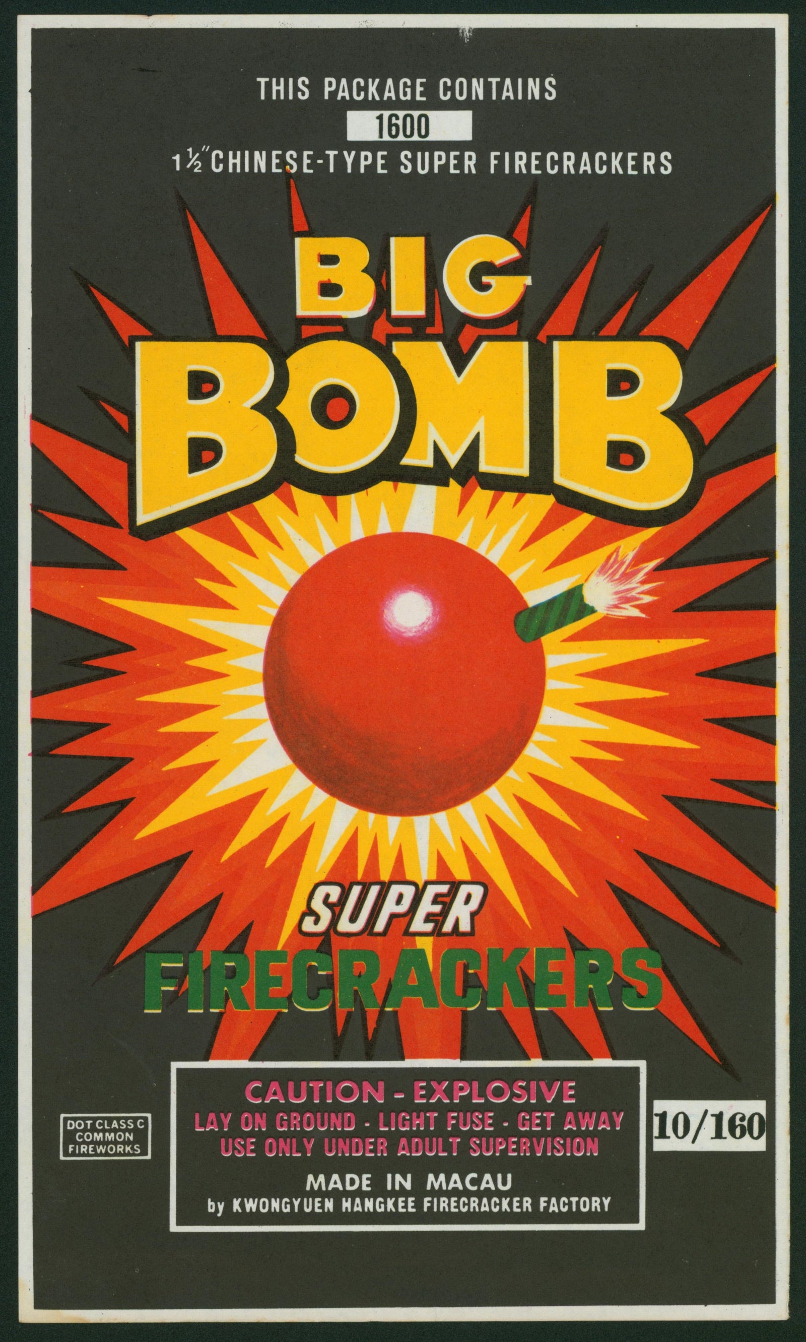 Big Bomb, Firecrackers - Authentic Vintage Product Label
