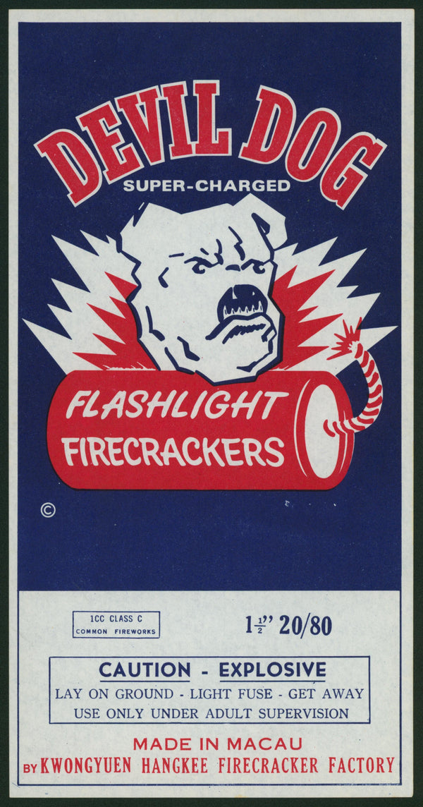 Evil Dog, Firecrackers - Authentic Vintage Product Label