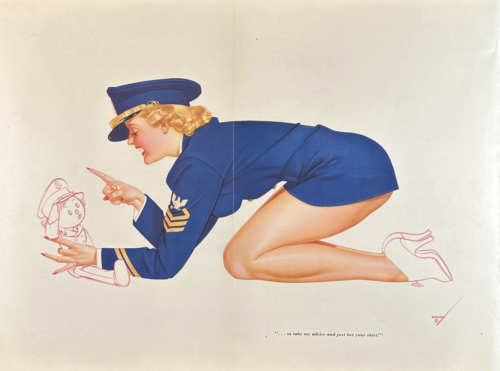 Esquire Centerfold by George Petty - Authentic Vintage Illustration