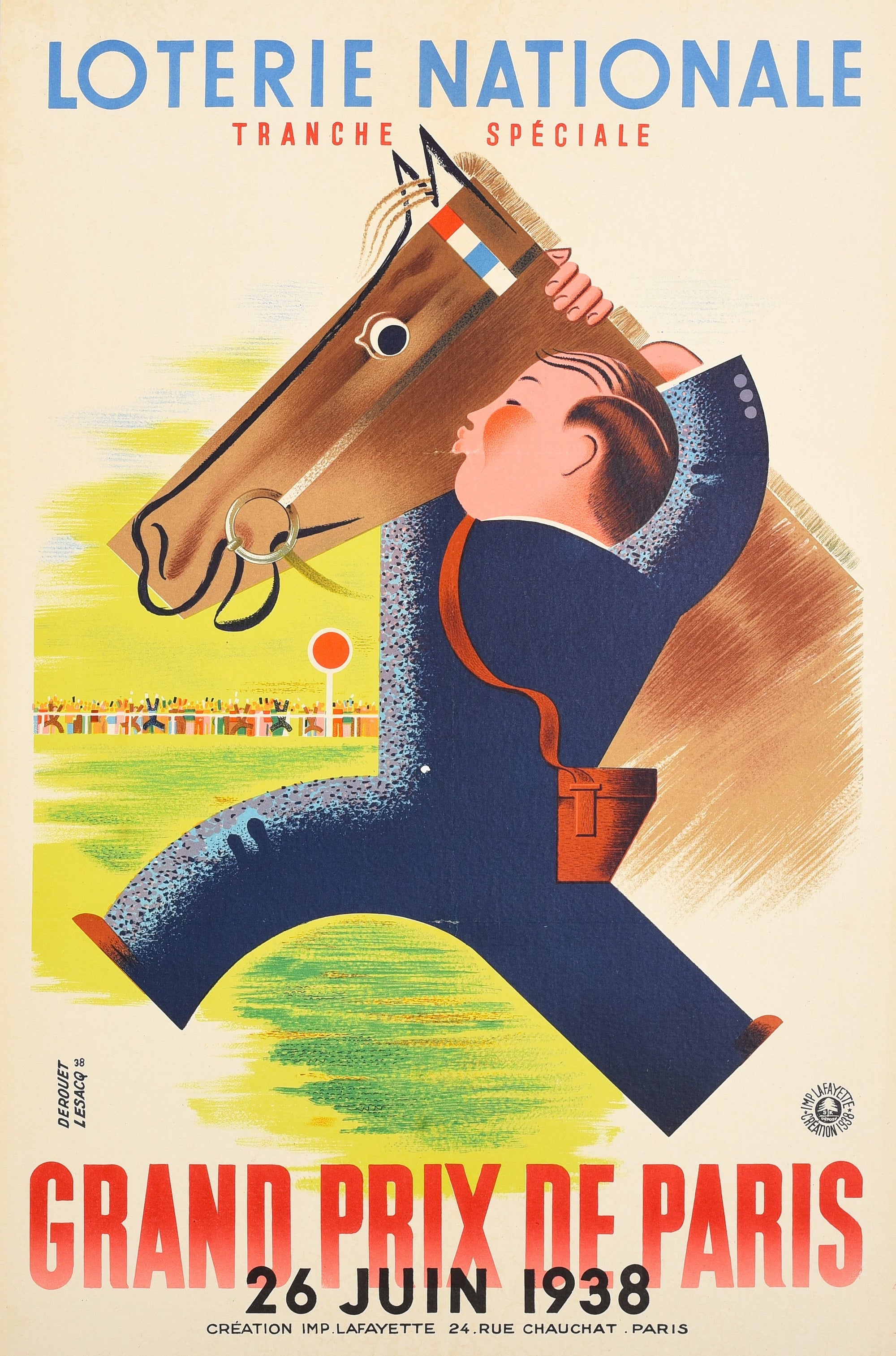 Grand Prix de Paris- Loterie Nationale - Authentic Vintage Poster