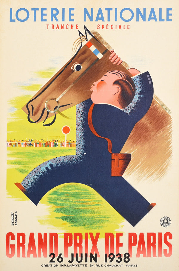 Grand Prix de Paris- Loterie Nationale - Authentic Vintage Poster