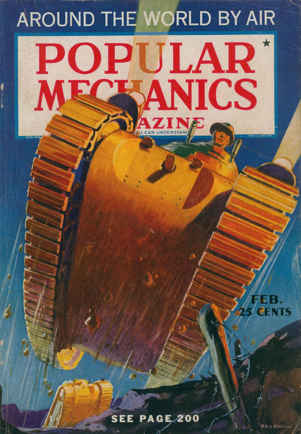 Around the World- Popular Mechanics - Authentic Vintage Cover Art