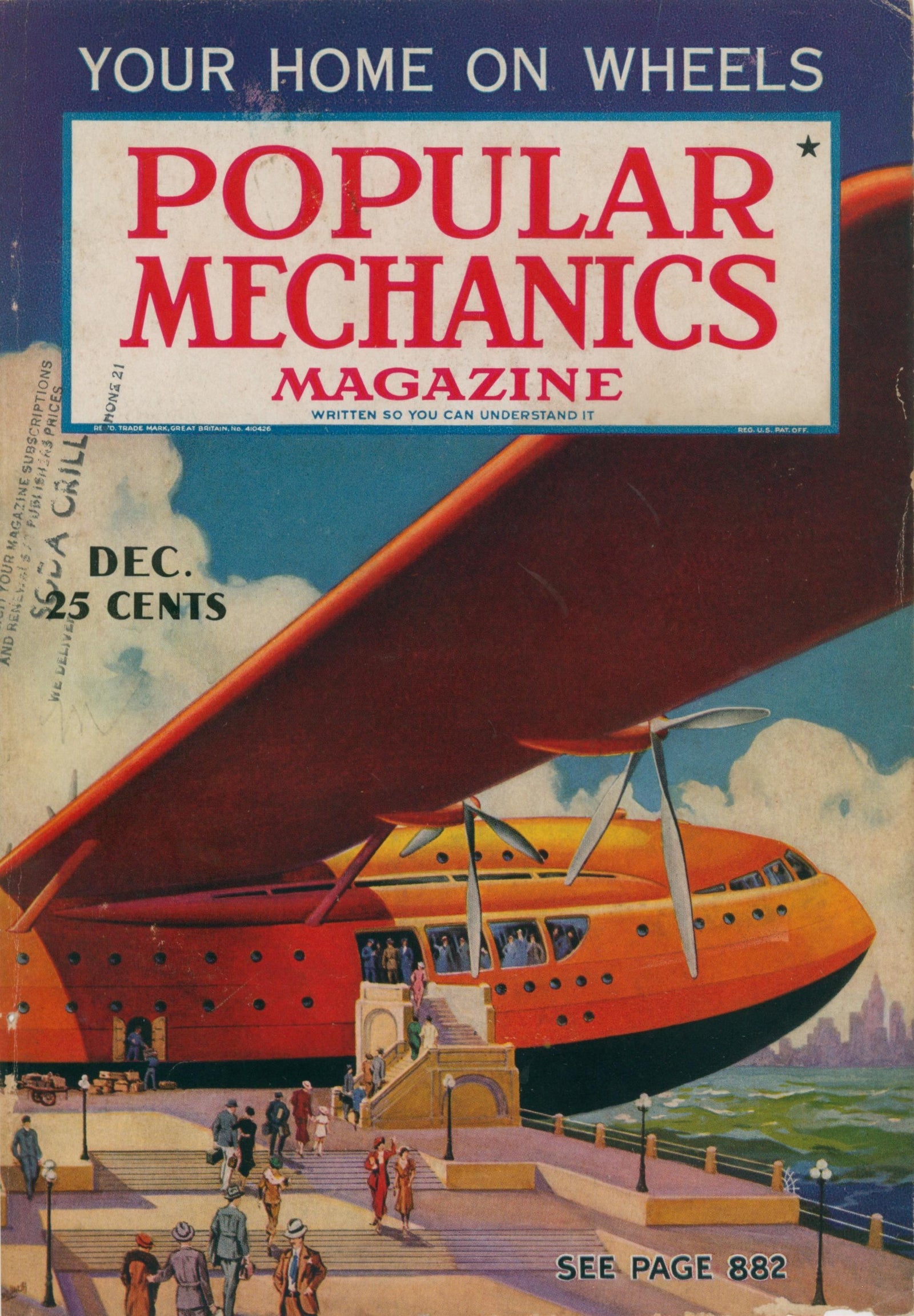 Home on Wheels- Popular Mechanics - Authentic Vintage Cover Art