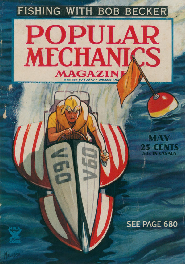 Nautical Rush- Popular Mechanics - Authentic Vintage Cover Art