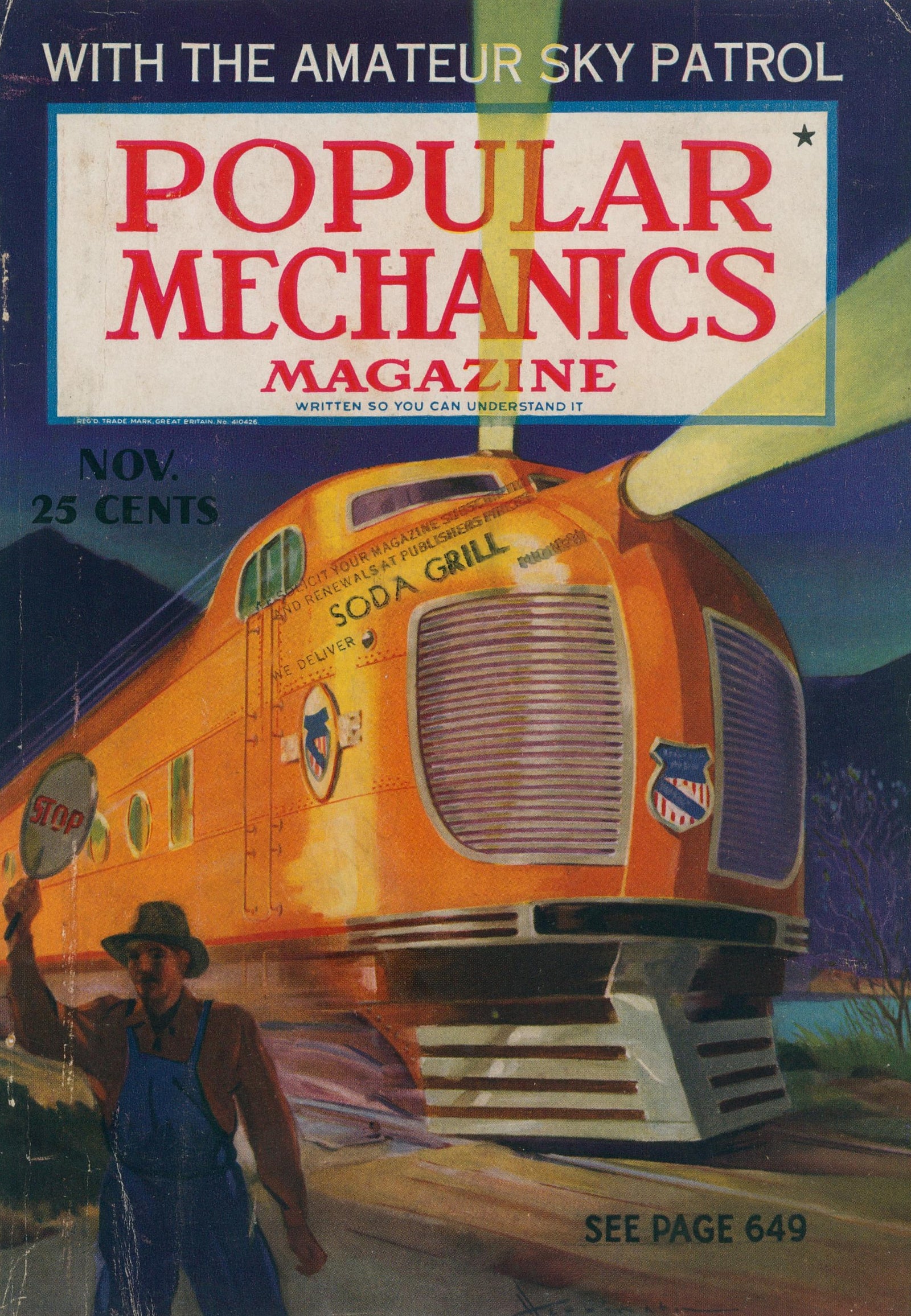 Sky Patrol- Popular Mechanics - Authentic Vintage Cover Art