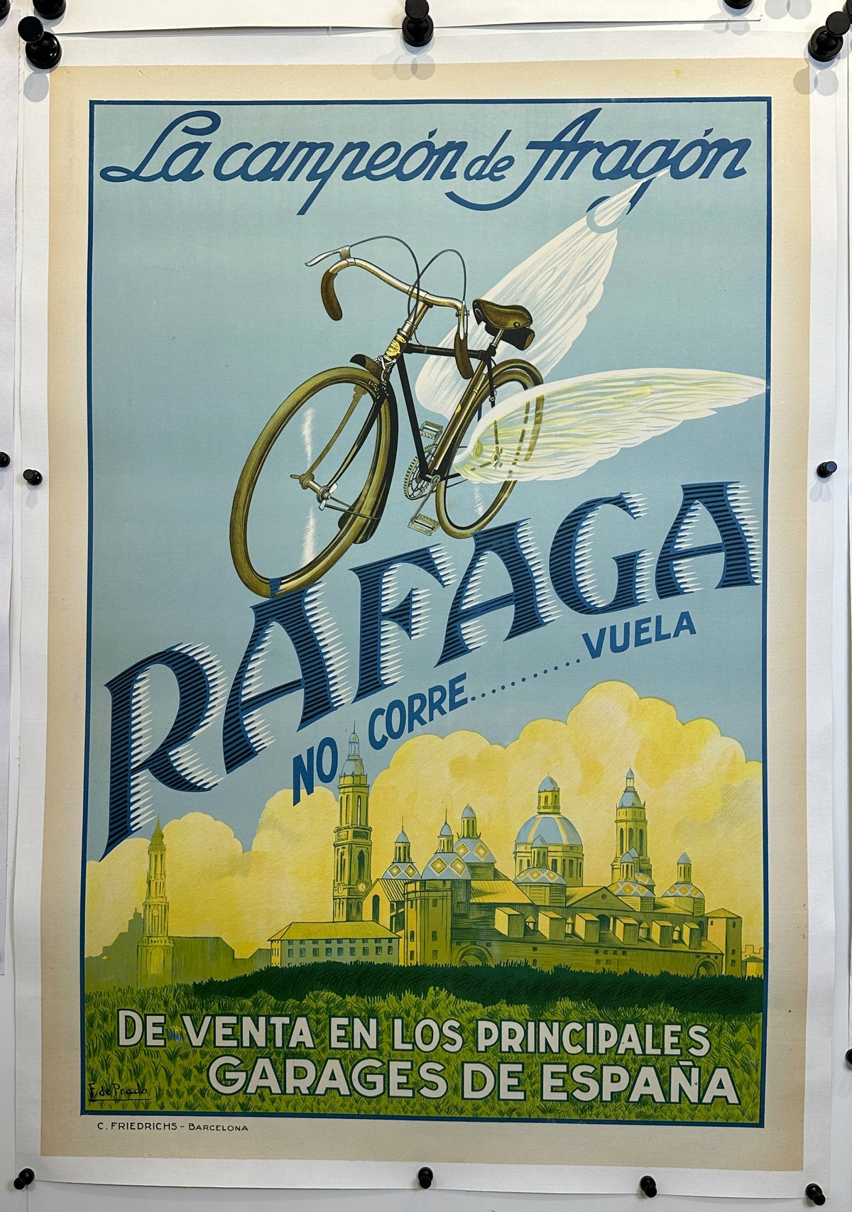 Rafaga Bicycles - Authentic Vintage Poster