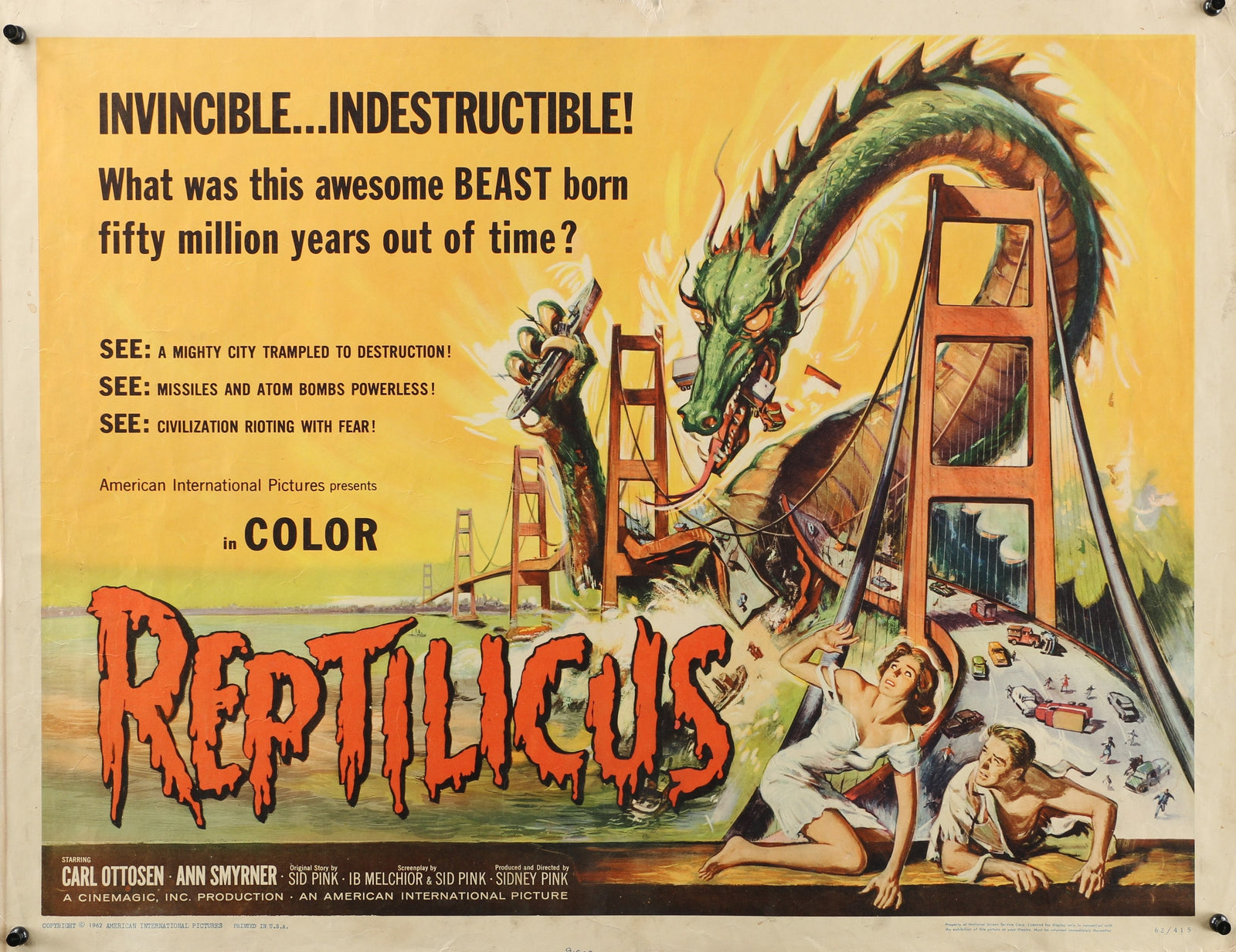 Reptilicus 1/2 - Authentic Vintage Poster