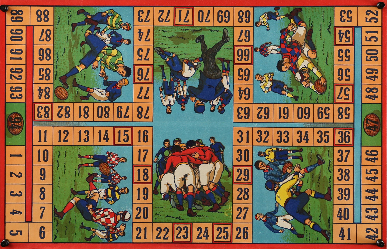Rugby Board Game - Authentic Vintage Poster