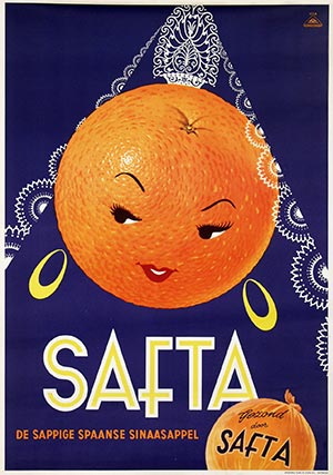 Safta Oranges - Authentic Vintage Poster