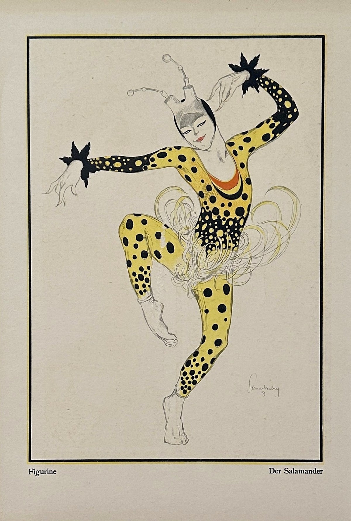 Der Salamander/Die Rodelhexe (double-sided) - Authentic Vintage Illustration