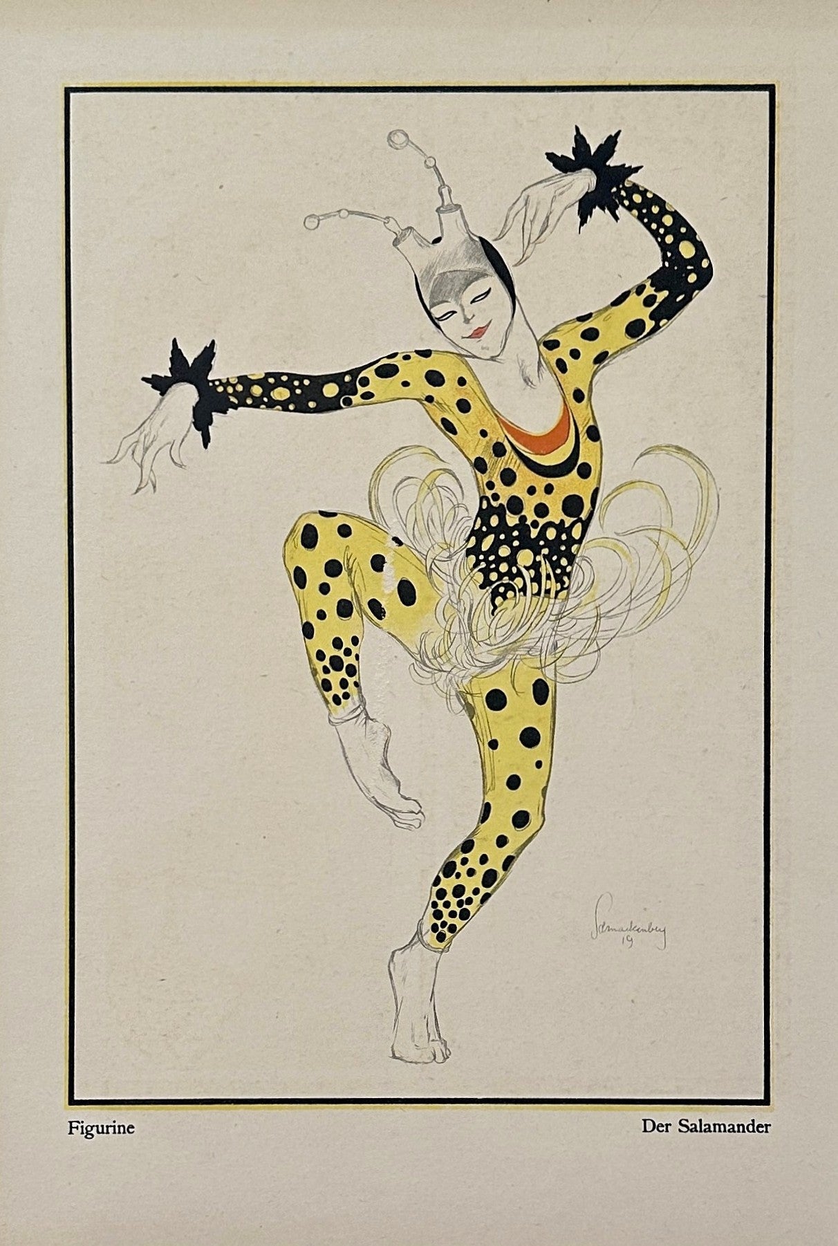 Der Salamander/Die Rodelhexe (double-sided) - Authentic Vintage Illustration