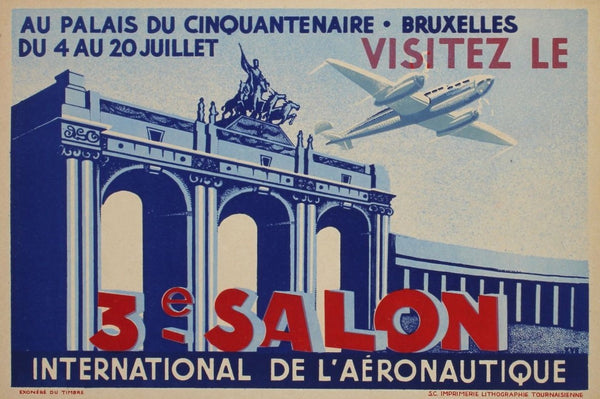 Aeronautics Salon, Palais du Cinquantenaire - Authentic Vintage Poster