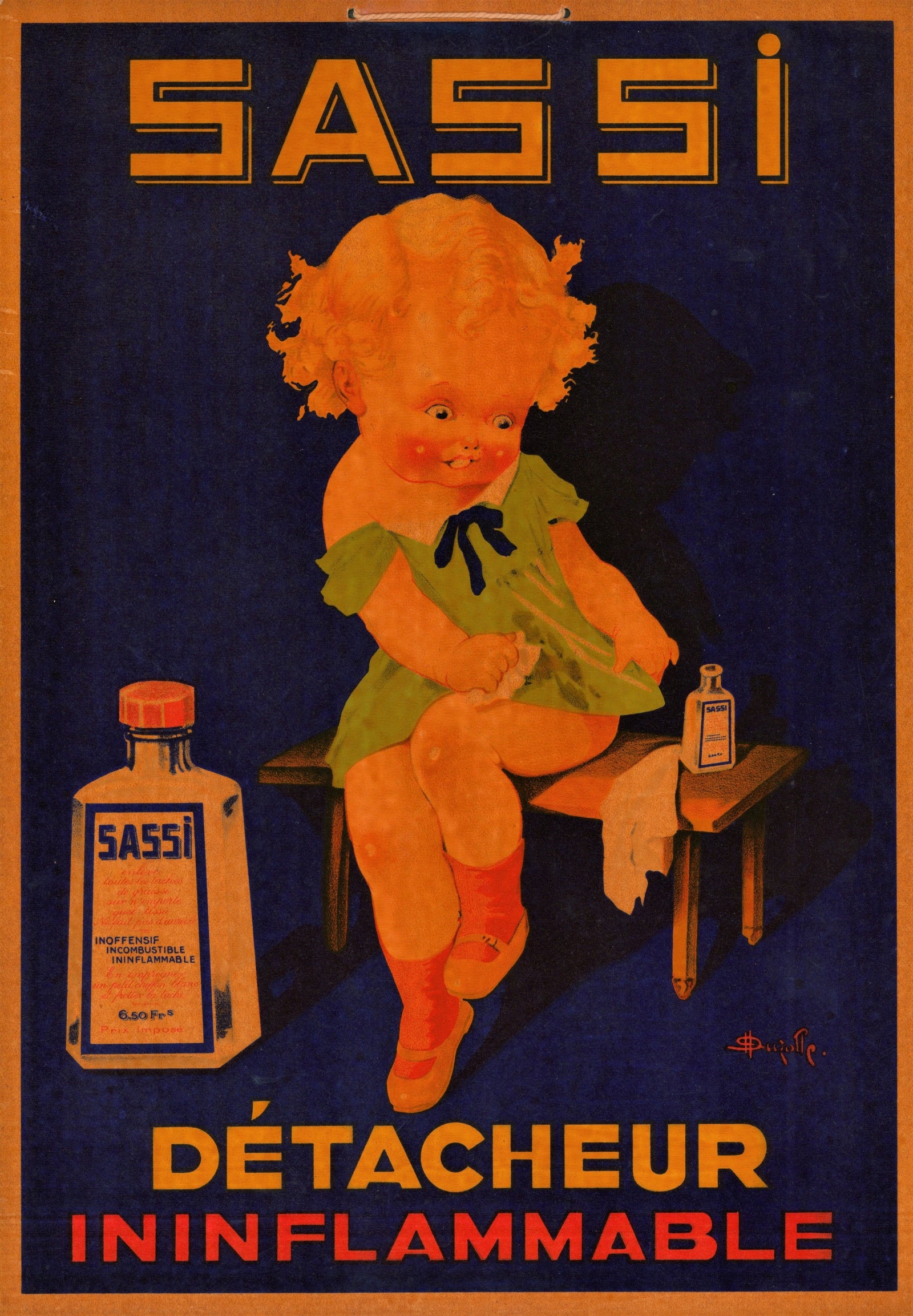 Sassi Rubbing Alcohol- Window Card - Authentic Vintage Window Card