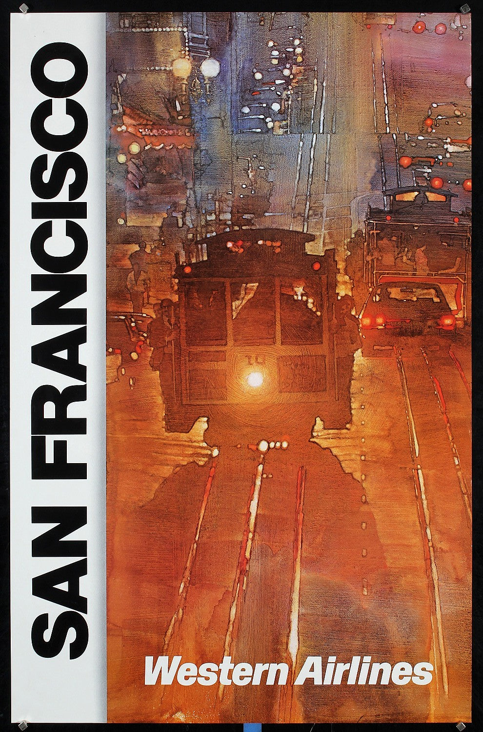 San Francisco, Western Airlines - Authentic Vintage Poster