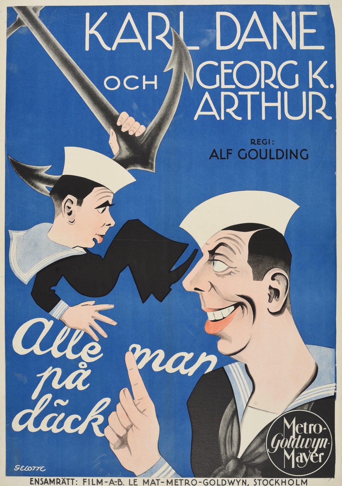 All Hands on Deck, Swedish Release - Authentic Vintage Poster