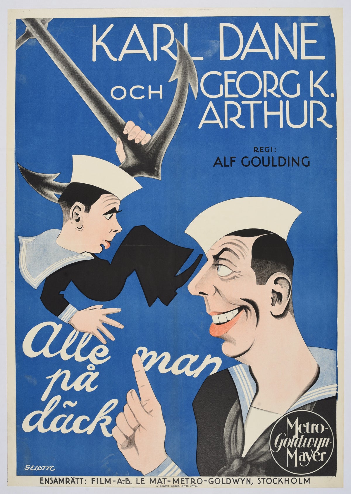 All Hands on Deck, Swedish Release - Authentic Vintage Poster