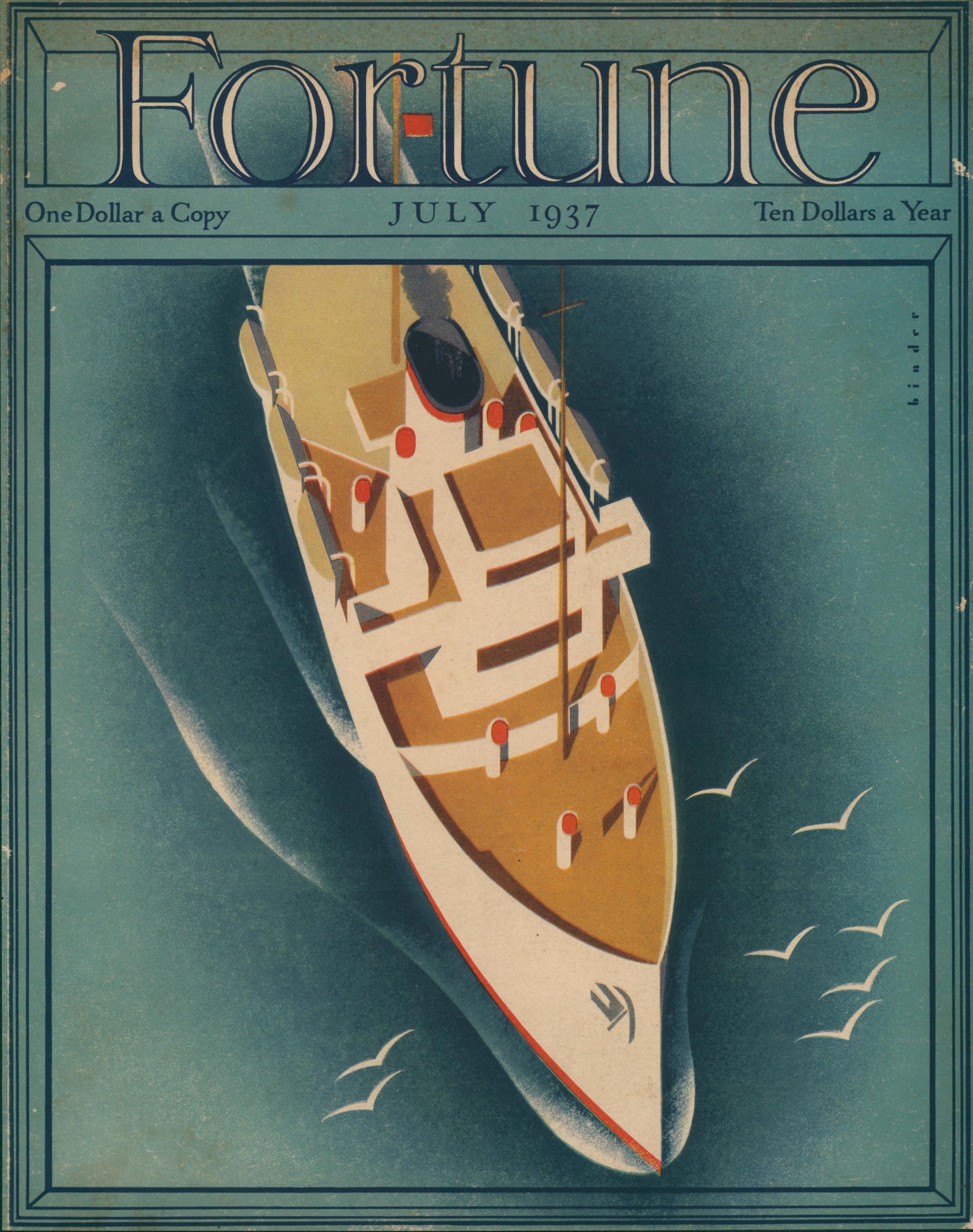 Open Sea Voyage- Fortune Magazine - Authentic Vintage Cover Art