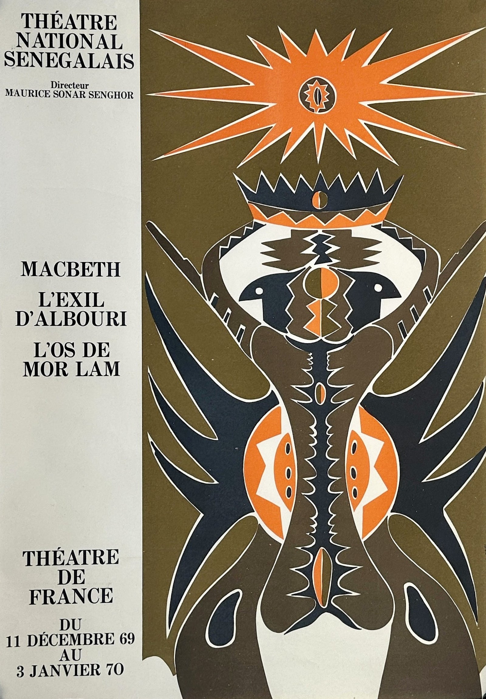 Macbeth, Théatre Nationale Senegalais - Authentic Vintage Poster