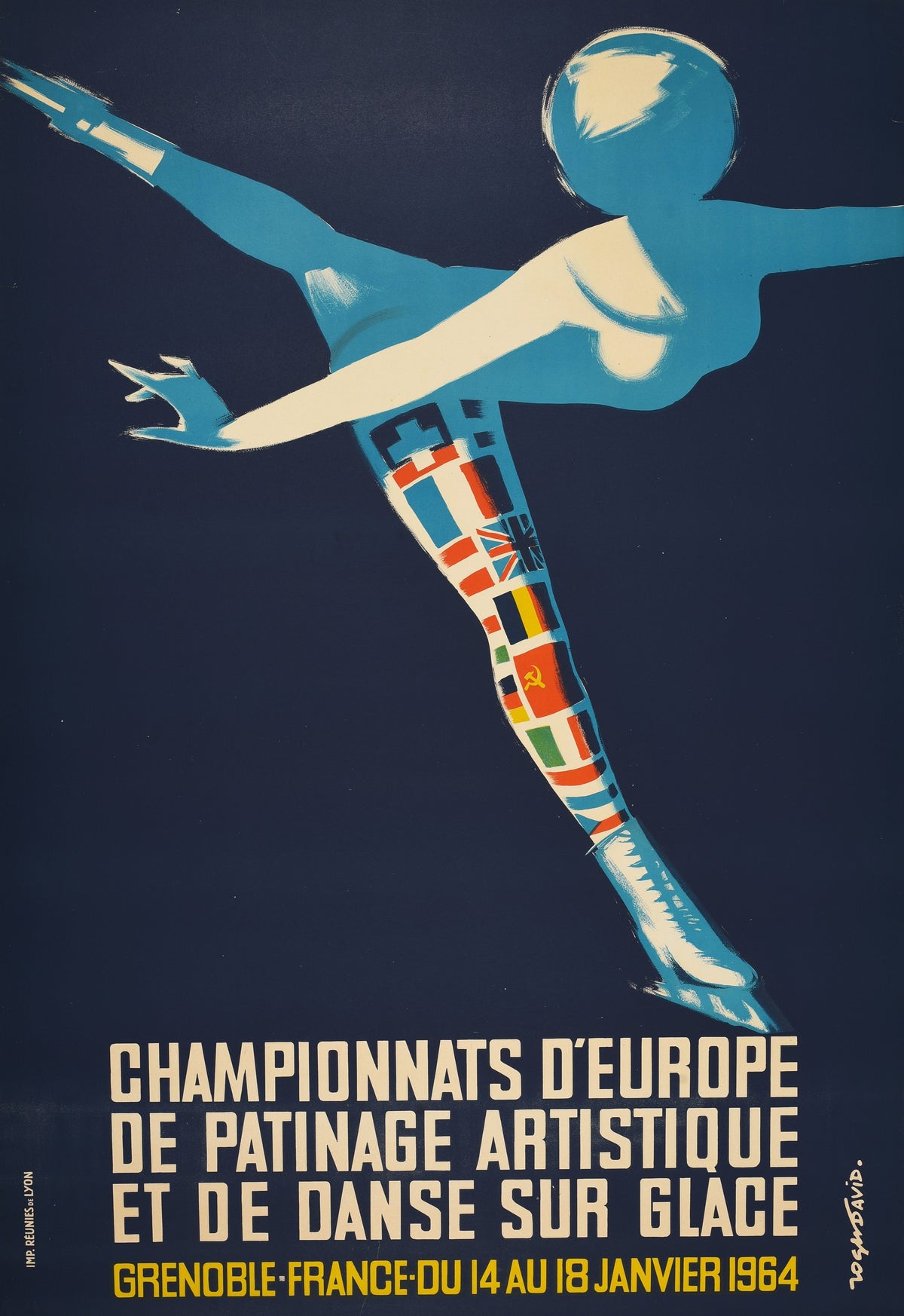 Figure Skating Championships, Grenoble - Authentic Vintage Poster