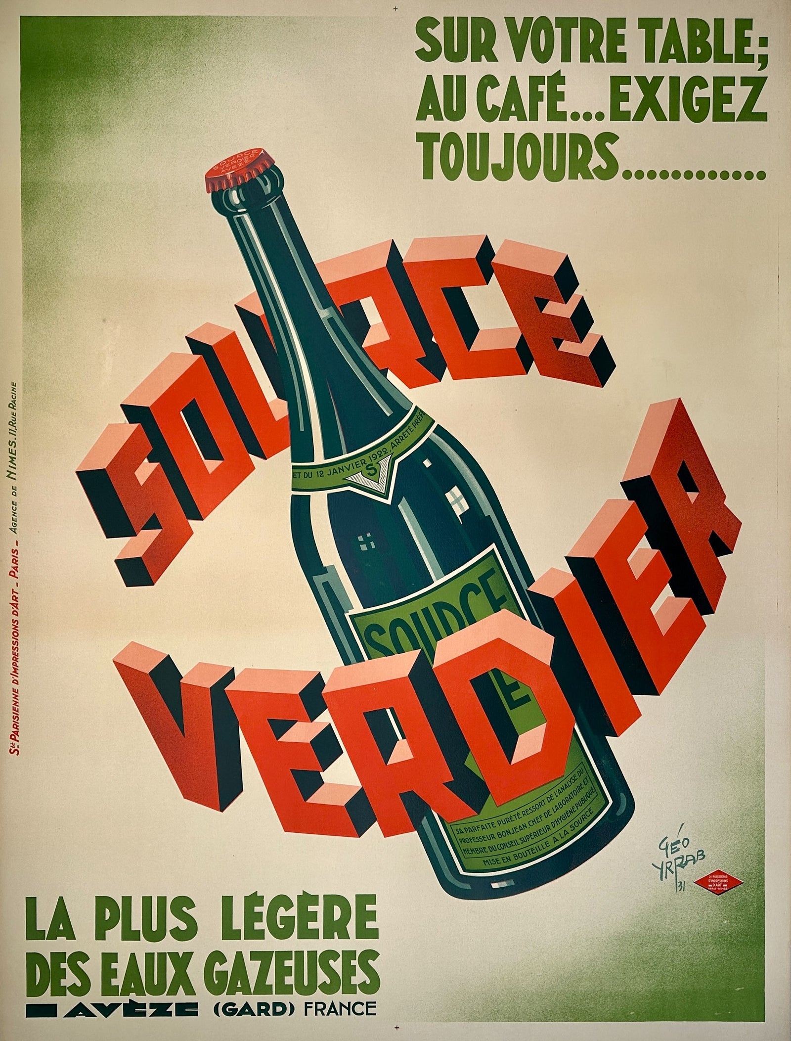 Source Verdier - Authentic Vintage Poster