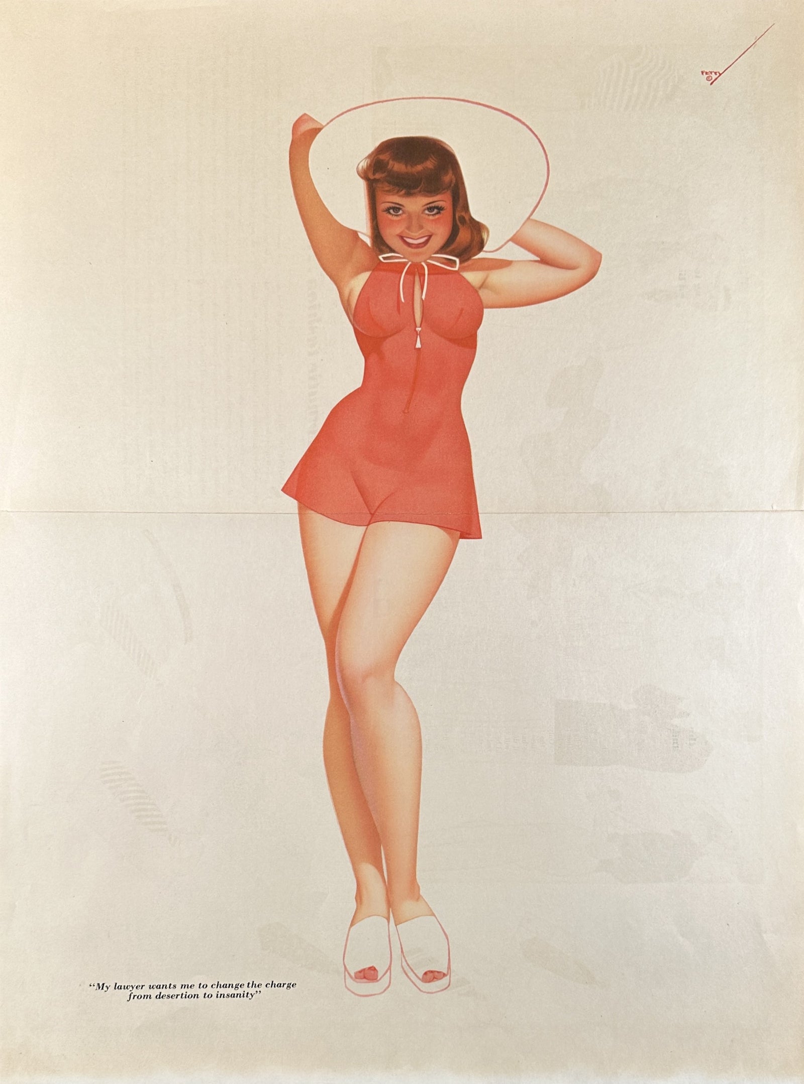 Esquire Centerfold by George Petty - Authentic Vintage Illustration