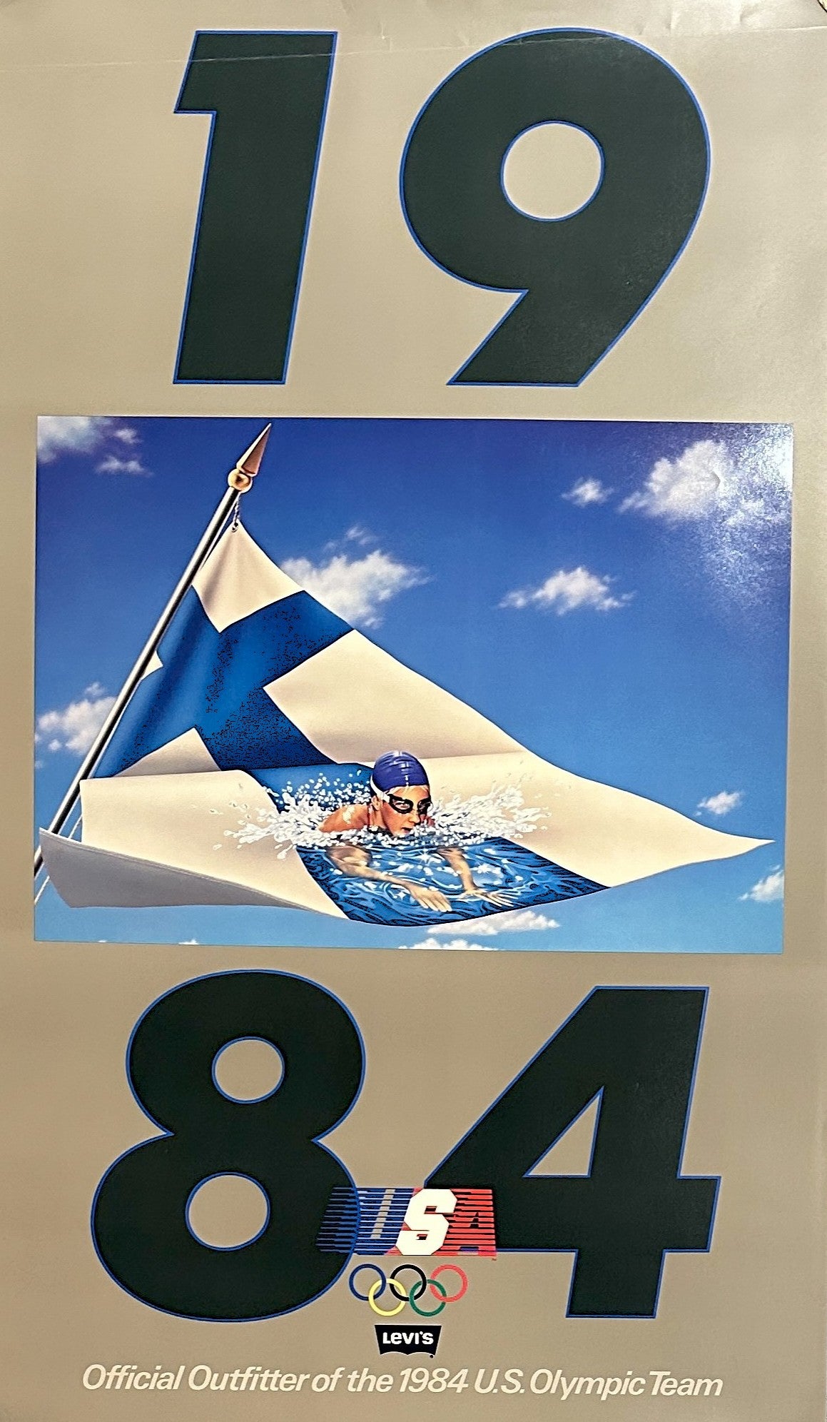 LA Olympics, Swimming (Finland) - Authentic Vintage Poster