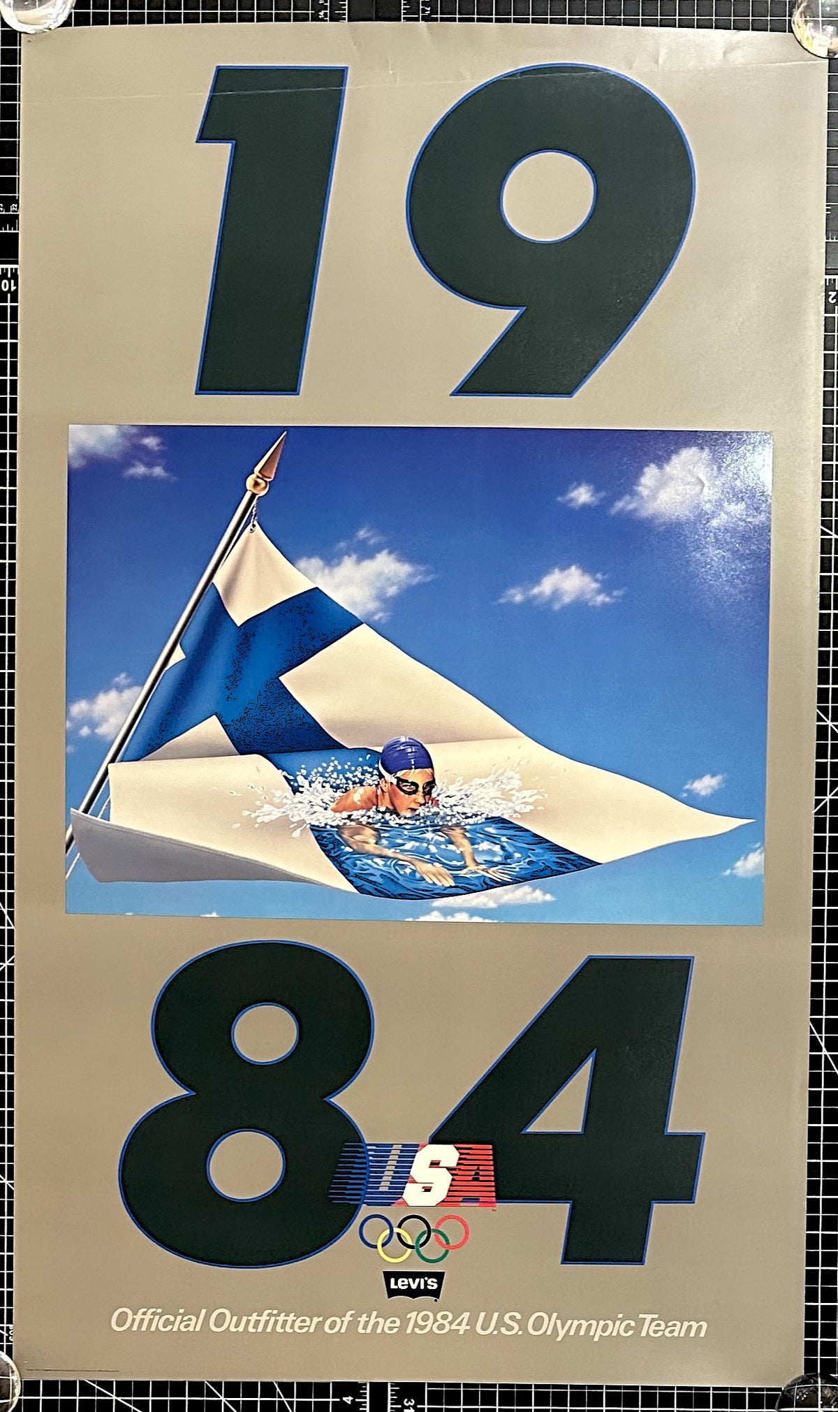 LA Olympics, Swimming (Finland) - Authentic Vintage Poster