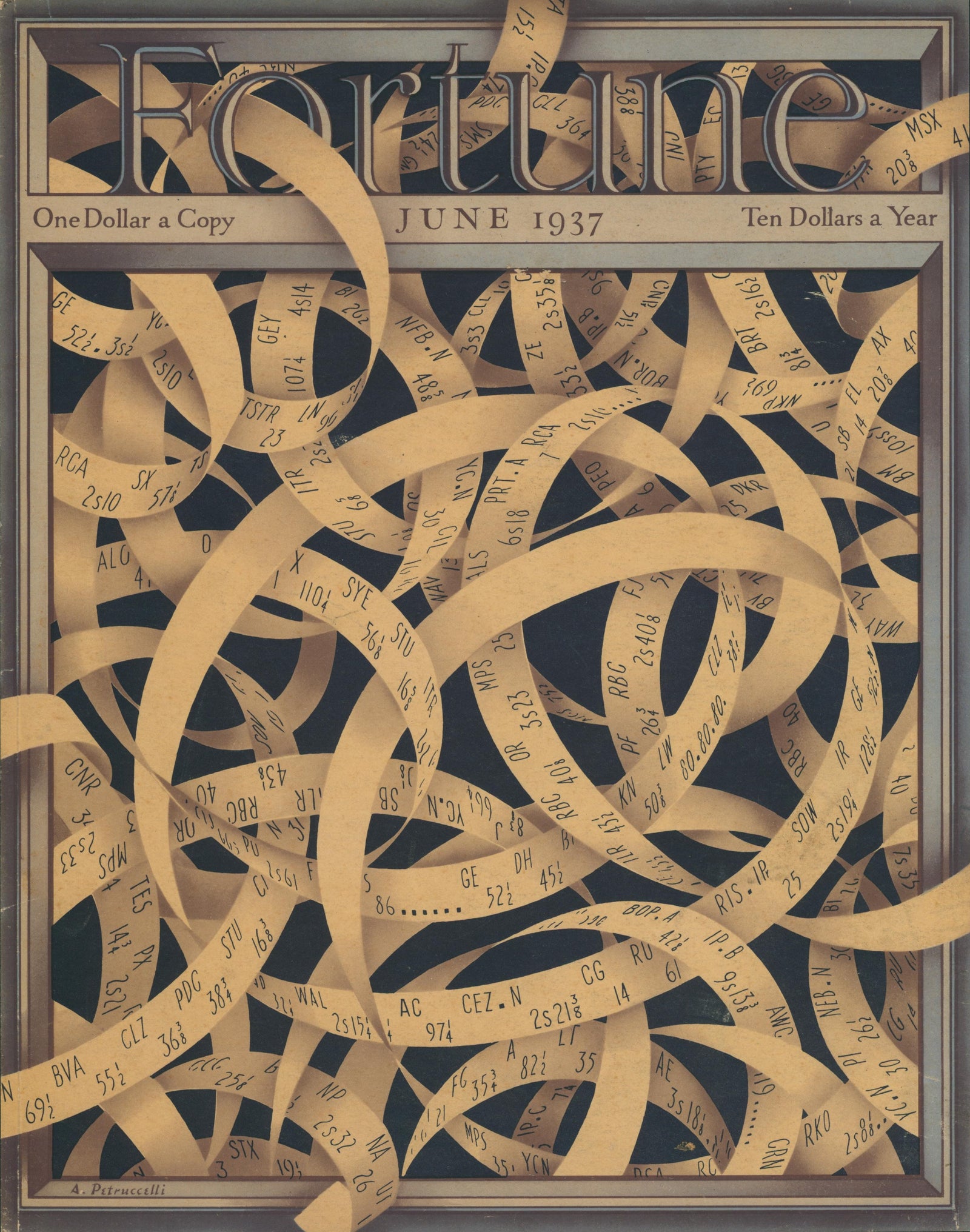 Ticker Tape- Fortune Magazine - Authentic Vintage Cover Art