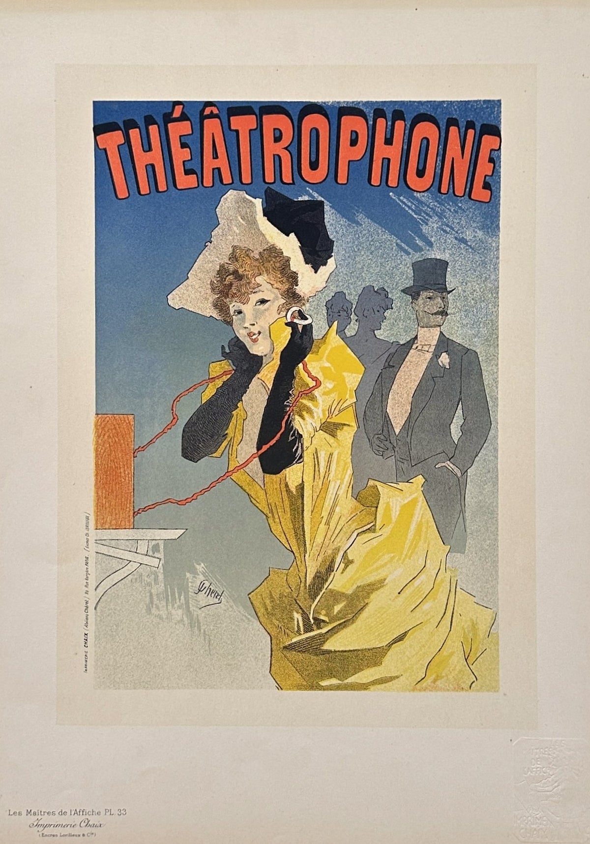 Théâtrophone by Jules Chéret - Authentic Vintage Illustration