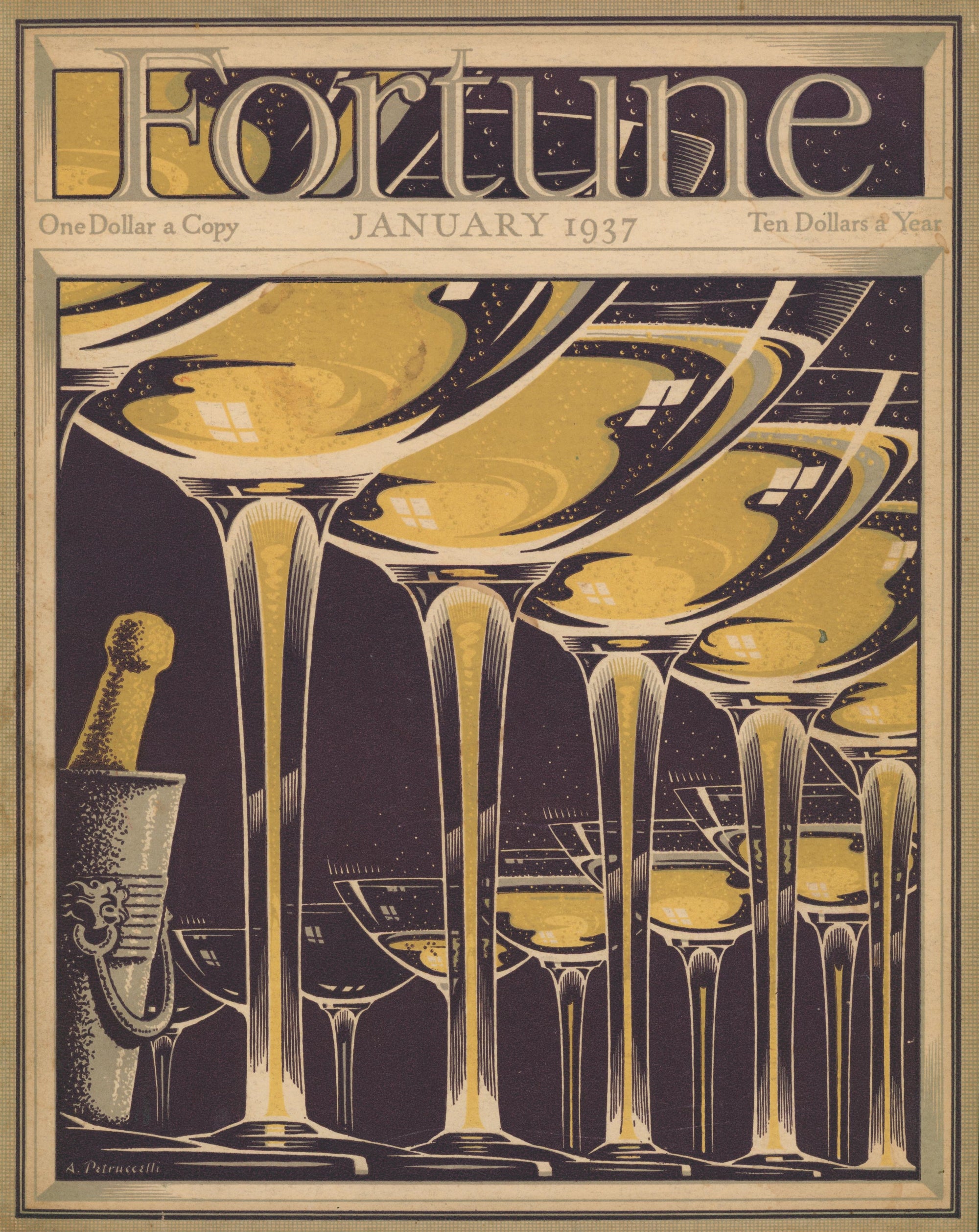 Golden Toast- Fortune Magazine - Authentic Vintage Cover Art