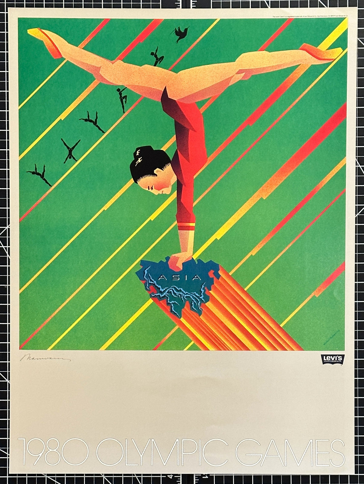 Moscow Olympics, Gymnastics (Signed) - Authentic Vintage Poster