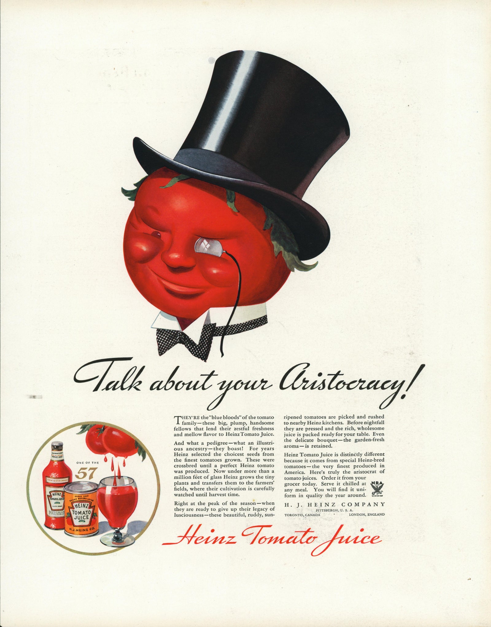 Heinz Tomato Juice (Set of 3)- Vintage Ad - Authentic Vintage Vintage Ad