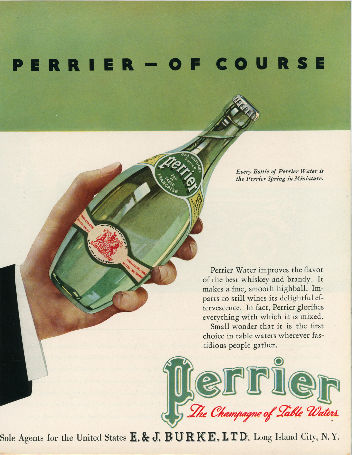 Perrier Of Course- Vintage Ad - Authentic Vintage Vintage Ad