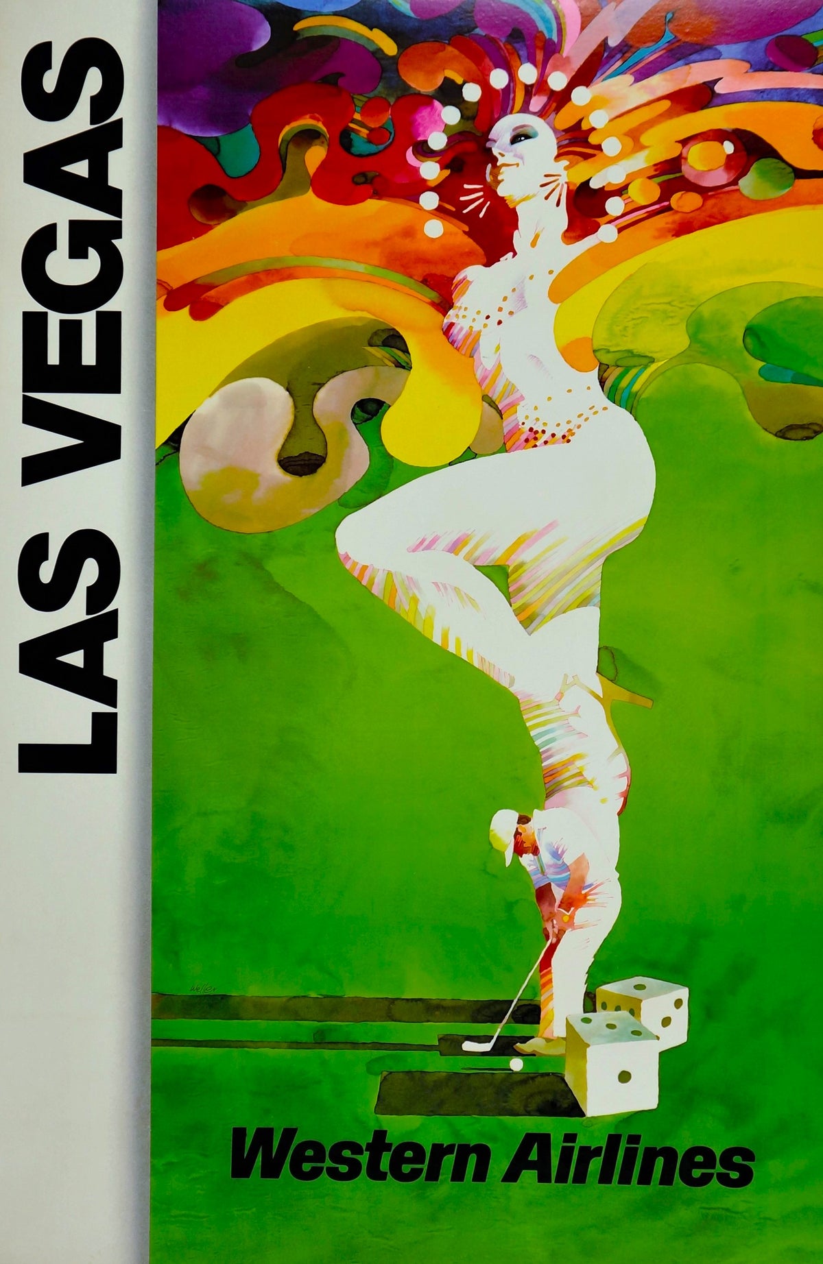 Las Vegas- Western Airlines - Authentic Vintage Poster