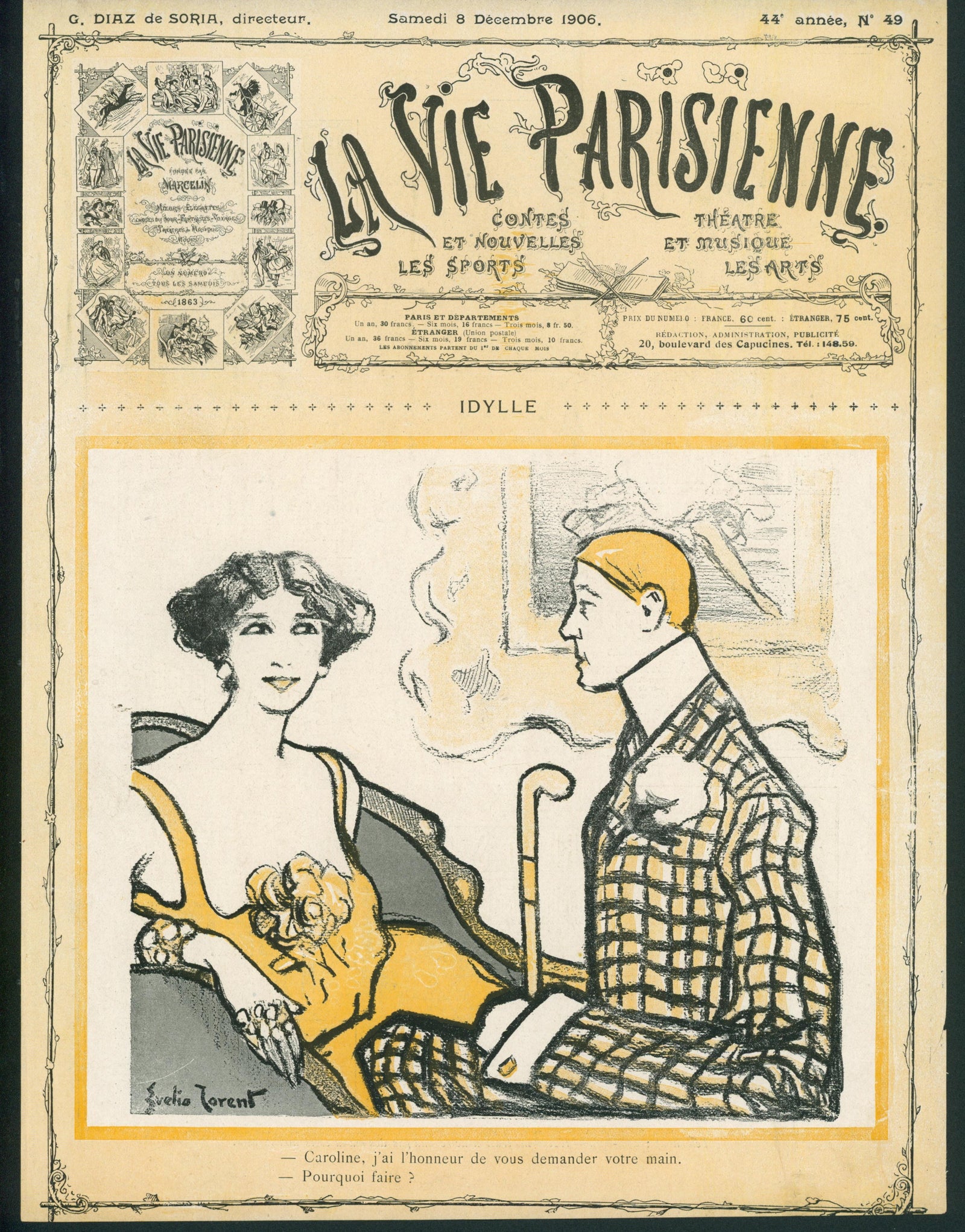Ask for Her Hand- La Vie Parisienne - Authentic Vintage Cover Art
