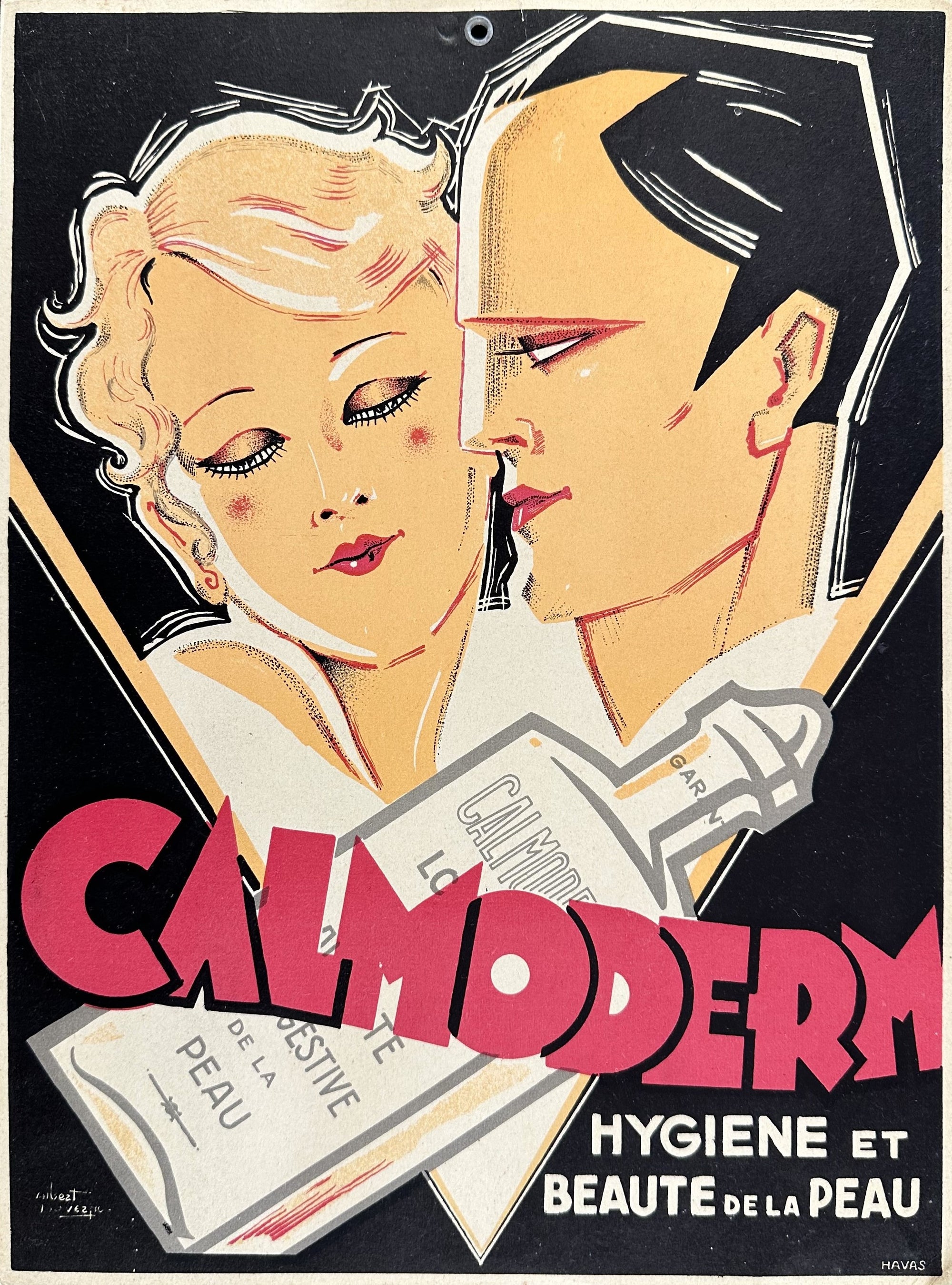 Calmoderm Skin Cream- Window Card - Authentic Vintage Window Card